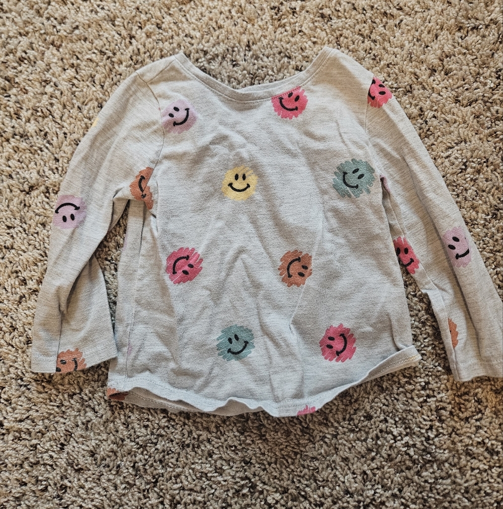 Garanimals Light Gray Smiley Print Knit Top